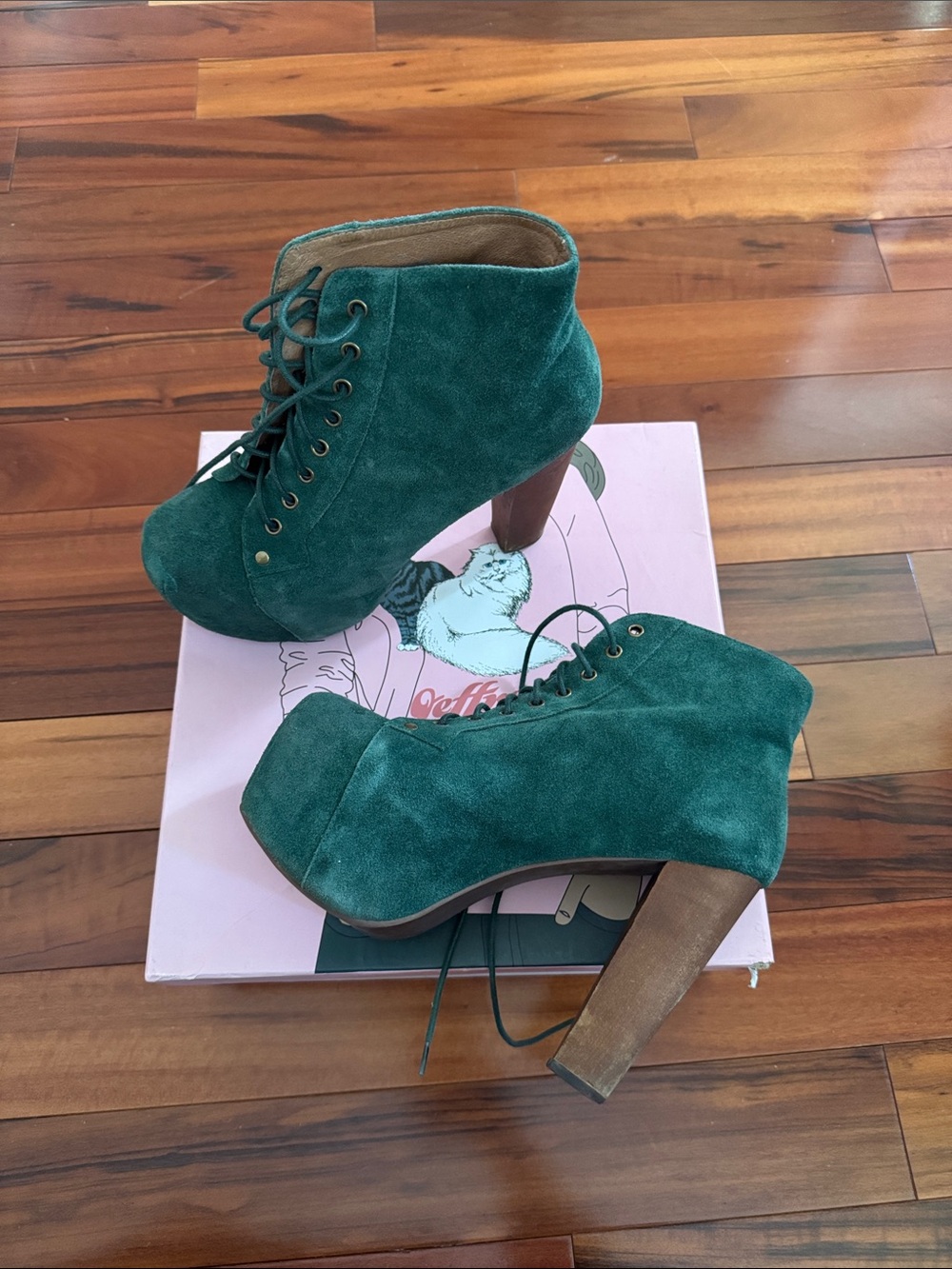 Jeffrey Campbell Emeral Lita Suede Lace-Up Booties